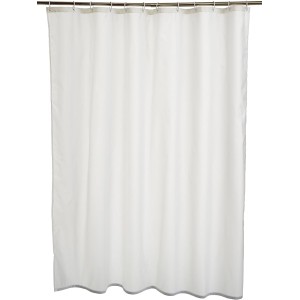 Bathroom Shower Curtain, Water Resistant Fabric with Grommets & Hooks, Machine Washable, 72"x72", White