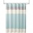 Bathroom Shower Curtain Faux Silk Pieced Striped Modern Microfiber Bath Curtains, 72x72 Inches, Aqua