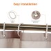 Bathroom Shower Curtain, Water Resistant Fabric with Grommets & Hooks, Machine Washable, 72"x72"