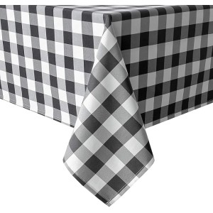 60 x 120 Inch Checkered Tablecloth Rectangle - Stain Resistant, Spillproof and Washable Gingham Table Cloth