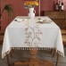 Cotton Linen Waterproof Tablecloth Kitchen Rectangle Table Cloth Coffee Wrinkle Free Table Cover, 55x86 Inch