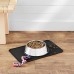 Waterproof Anti-Slip Silicone Pet Food and Water Bowl Mat, Solid, 18.5 x 11.5 Inches, Black
