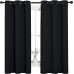 Pitch Black Solid Thermal Insulated Grommet Blackout Curtains/Drapes for Bedroom Window (2 Panels, 42 x 63 inches )