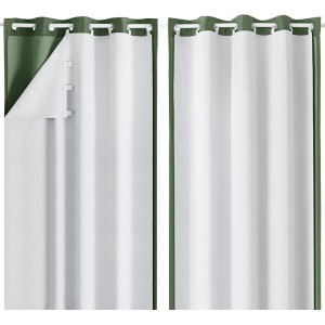 2 Panels 100% Blackout Curtain Liners for Behind Curtains, Darkening Thermal Insulated Blackout Liner for 84 Inch Curtains