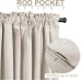 100% Blackout Shield Linen Blackout Curtains for Bedroom 84 Inches Long,Back Tab/Rod Pocket Living Room Drapes