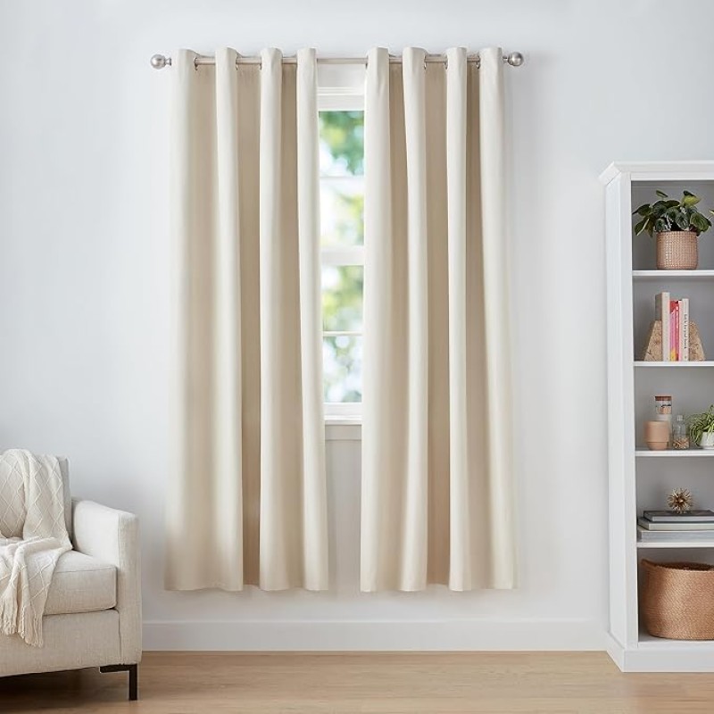 Room Darkening 84 Inches Long, Blackout Window Curtains 2 Panels with Grommets, for Living Room and Bedroom