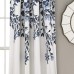 Light Filtering Window Panel Set, Pair - Floral Vine Print, Beautiful, Modern, Elegant Home Decor - 52" W x 84" L